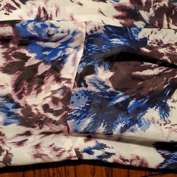 Northern Reflections Purple Floral Watercolor Peplum  Sheer Blouse size XL - Picture 5 of 14